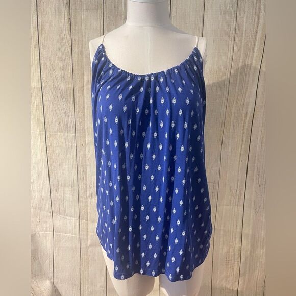 Old Navy Tops - OLD NAVY blue/white tank top. Size L.